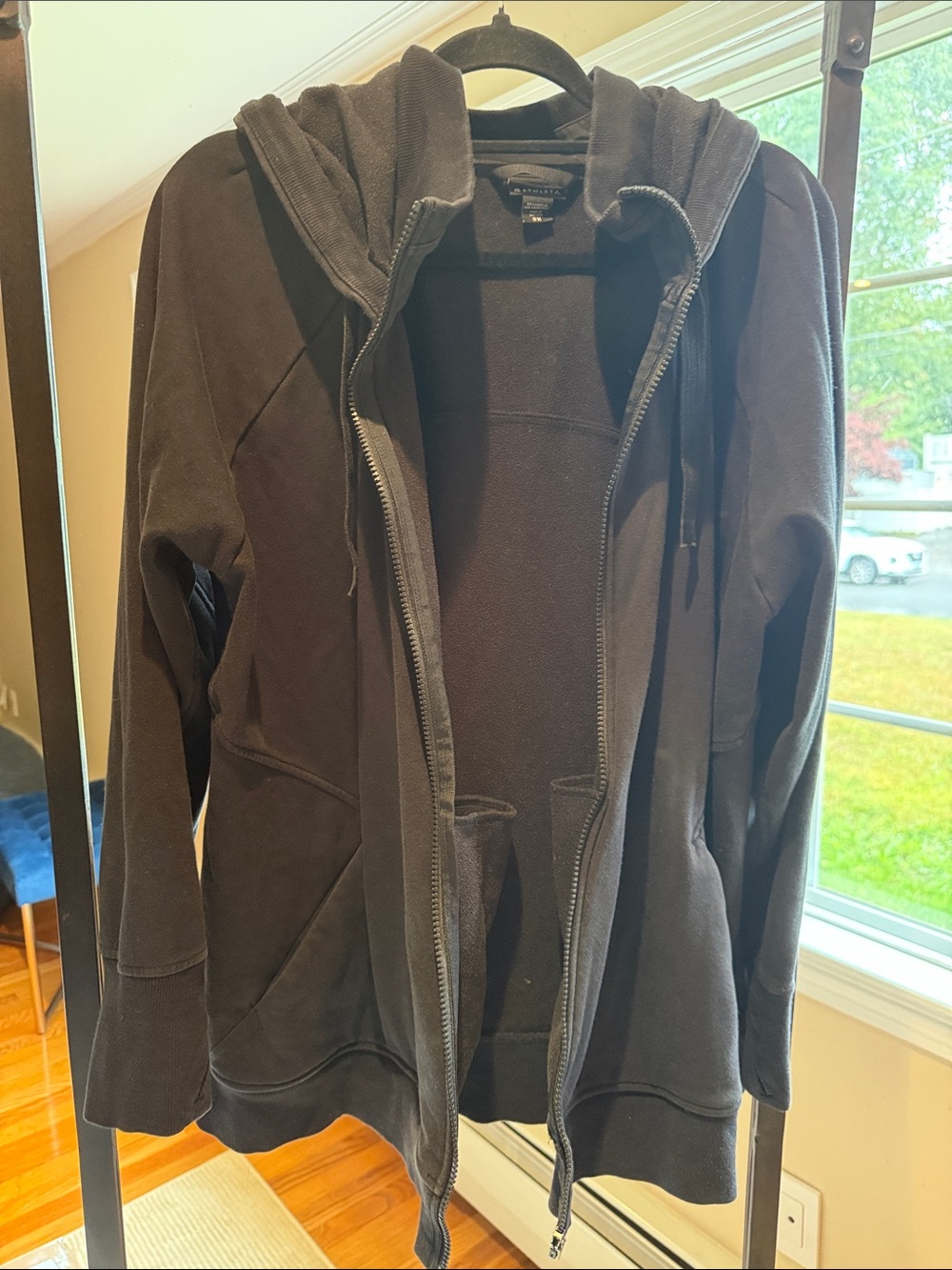 Athleta Black Full-Zip Hooded Sweatshirt